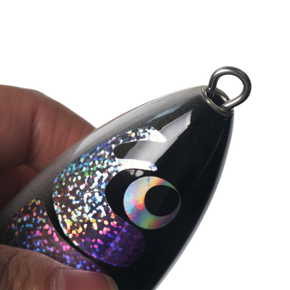 120g 22cm Floating Water Wooden Handmade Big Pencil  Deep Sea Boat Fishing Wave Lying Tuna Bait(Silver Black Laser)