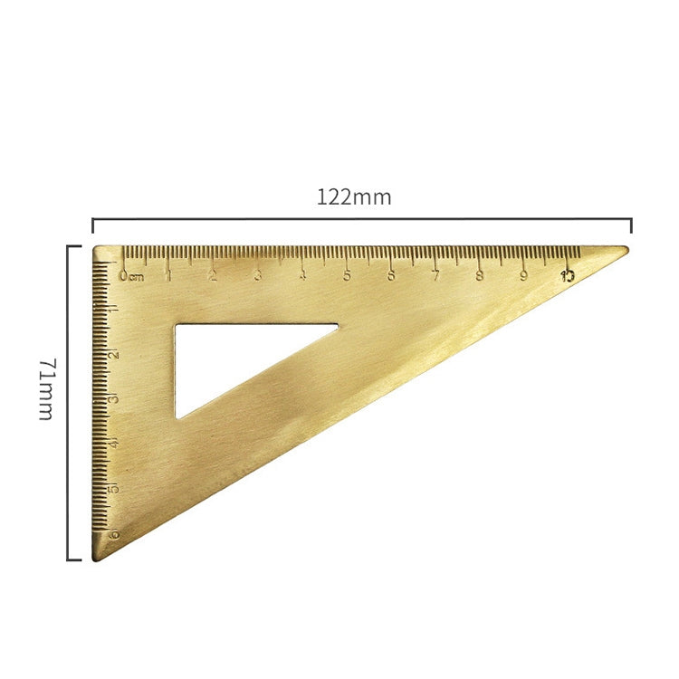 Brass Retro Drawing Ruler Measuring Tools, Model: 0-10cm Right Angle Triangle Ruler - Rulers by PMC TechLife | Online Shopping South Africa | PMC TechLife