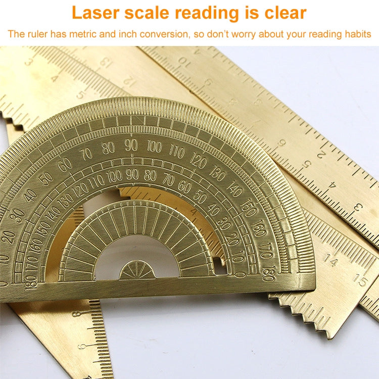 Brass Retro Drawing Ruler Measuring Tools, Model: 0-15cm Ruler