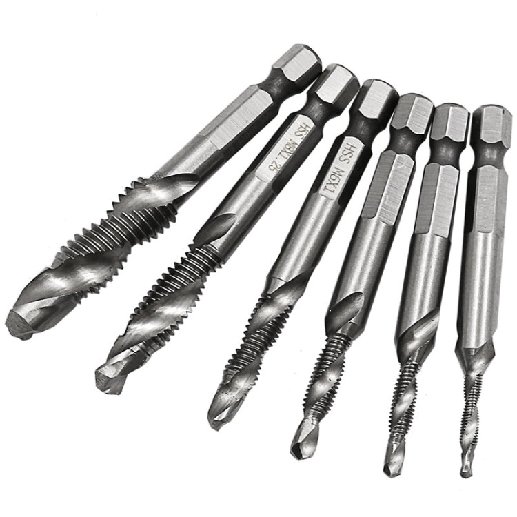 6 PCS / Set HSS Multi-Function Integrated Composite Tap Hole Tapping Chamfering