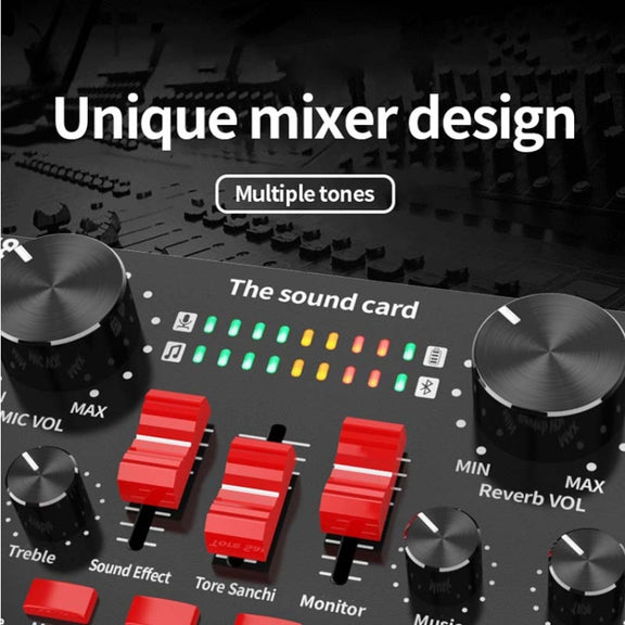 V8S Sound Card Mobile Phone Computer Anchor Live K Song Recording Microphone, Specification:V8S  + Black Bet BM700 Set