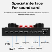 V8S Sound Card Mobile Phone Computer Anchor Live K Song Recording Microphone, Specification:V8S  + Black Bet BM700 Set