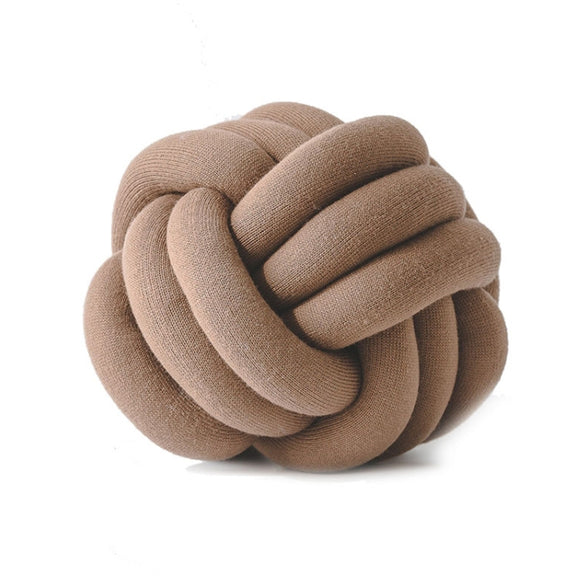 Hand-Made Knotted Ball Pillow, Size: Diameter: 25~30cm(Light Coffee)