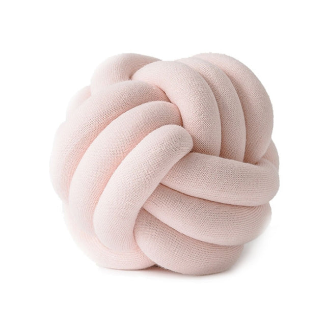 Hand-Made Knotted Ball Pillow, Size: Diameter: 25~30cm(Tangerine Powder)