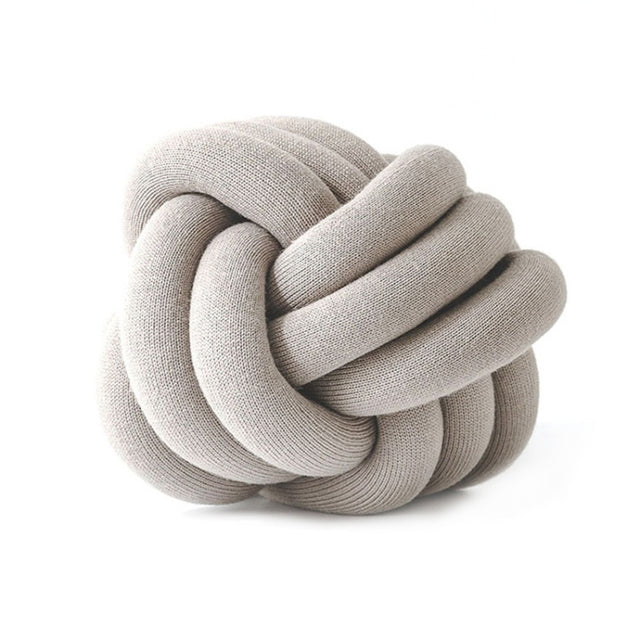 Hand-Made Knotted Ball Pillow, Size: Diameter: 25~30cm(Camel Grey)