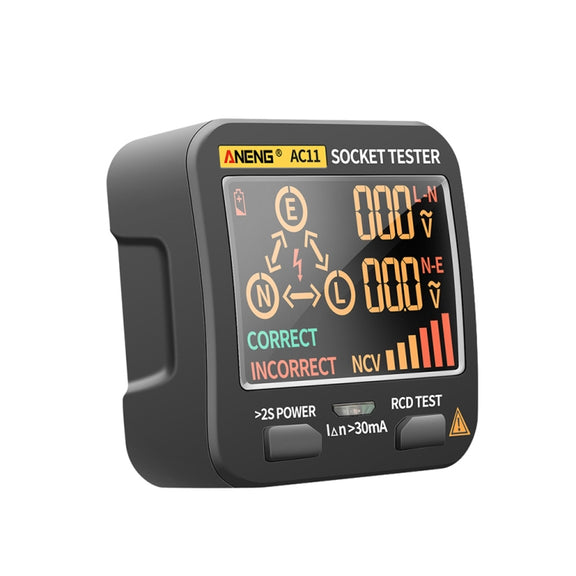 ANENG AC11 Multifunctional Digital Display Socket Tester Electrical Ground Wire Tester(US Plug)