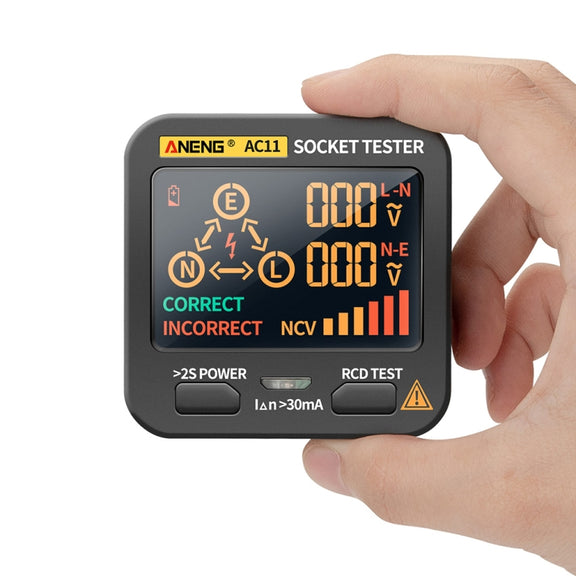 ANENG AC11 Multifunctional Digital Display Socket Tester Electrical Ground Wire Tester(US Plug)
