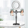 2 PCS Desktop Universal Retractable Multifunctional Mobile Phone Live Broadcast Stand, Specification: Double Positions With Fill Light - Stand by PMC TechLife | Online Shopping South Africa | PMC TechLife | Buy Now Pay Later Mobicred