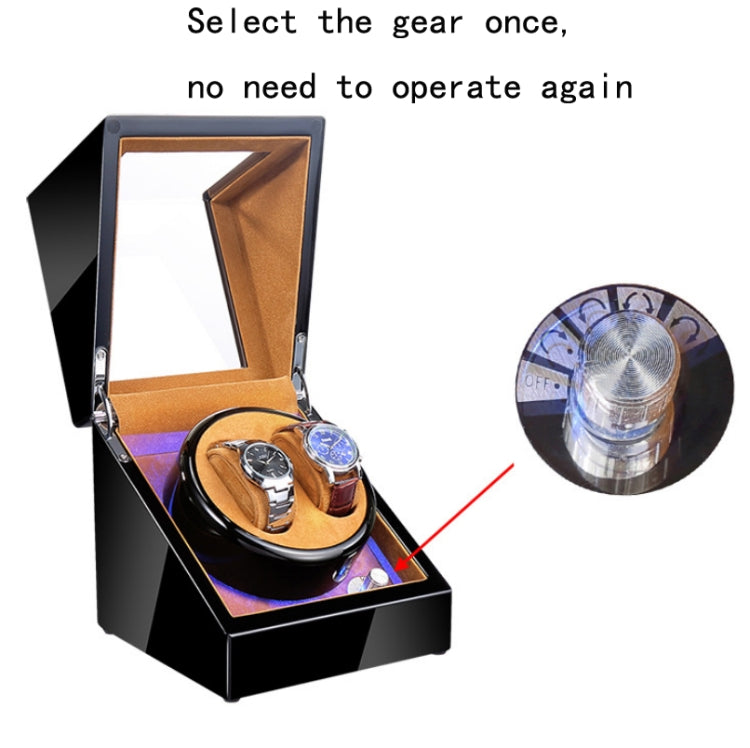 Watch Shaker Automatic Mechanical Watch Rotating Motor Winding Box, US / EU / UK Plug(All Black)