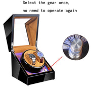 Watch Shaker Automatic Mechanical Watch Rotating Motor Winding Box, US / EU / UK Plug(Black & White)