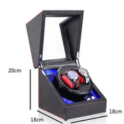 Watch Shaker Automatic Mechanical Watch Rotating Motor Winding Box, US / EU / UK Plug(Black Carbon Fiber Texture)