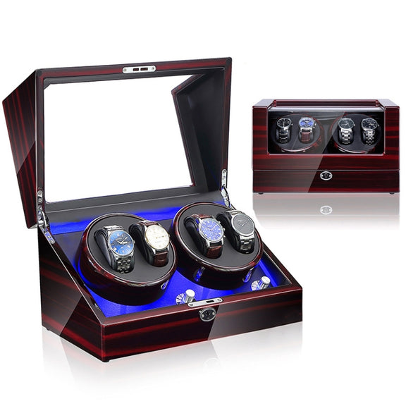 Electric Motor Rotating Watch Box Automatic Mechanical Watch Shaker, US / EU / UK Plug(Ebony)