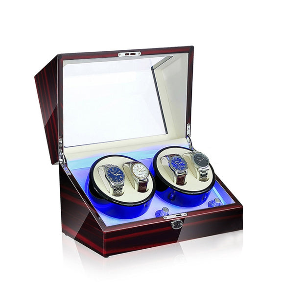 Electric Motor Rotating Watch Box Automatic Mechanical Watch Shaker, US / EU / UK Plug(Ebony White)