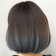 Wig Female Short Hair Bobo Student Head Round Face Full Top Headgear Natural Gradient Color Internal Buckle Straight Hair(Gradient Haze Blue 30CM)
