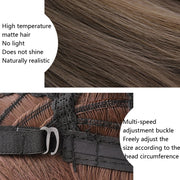 Wig Female Short Hair Bobo Student Head Round Face Full Top Headgear Natural Gradient Color Internal Buckle Straight Hair(Gradient Haze Blue 30CM)