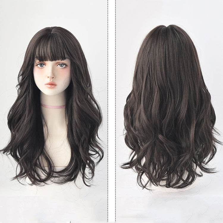 Wig Female Long Hair Big Wave Fluffy Full Headgear Long Curly Hair(Black Brown 65cm) - free shipping - PMC TechLife - Order now!