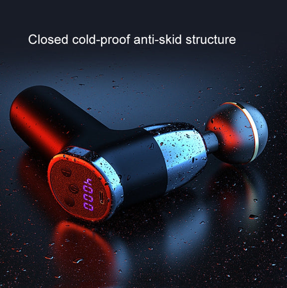 Fascia Gun Pocket Electric Shock Gun  Muscle Massage Gun, Specification: LCD Screen 20-speed (Black)