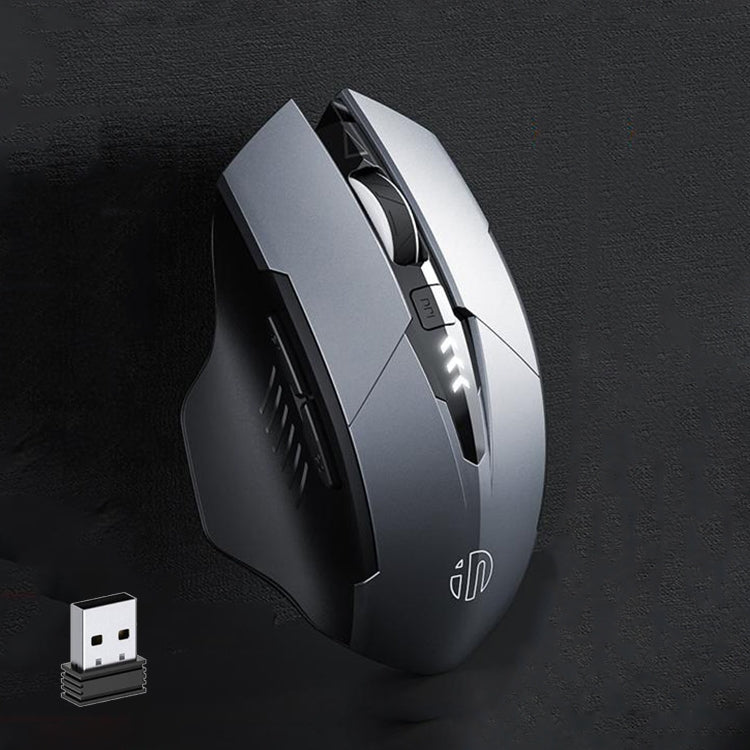 Inphic A1 6 Keys 1000/1200/1600 DPI Home Gaming Wireless Mechanical Mouse, Colour: Gray Wireless+Bluetooth 4.0+Bluetooth 5.0 - free shipping - PMC Jewellery - Order now!
