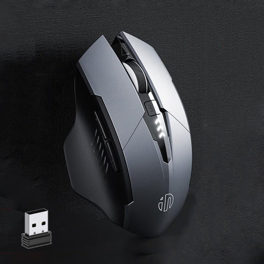 Inphic A1 6 Keys 1000/1200/1600 DPI Home Gaming Wireless Mechanical Mouse, Colour: Gray Wireless+Bluetooth 4.0+Bluetooth 5.0 - free shipping - PMC Jewellery - Order now!