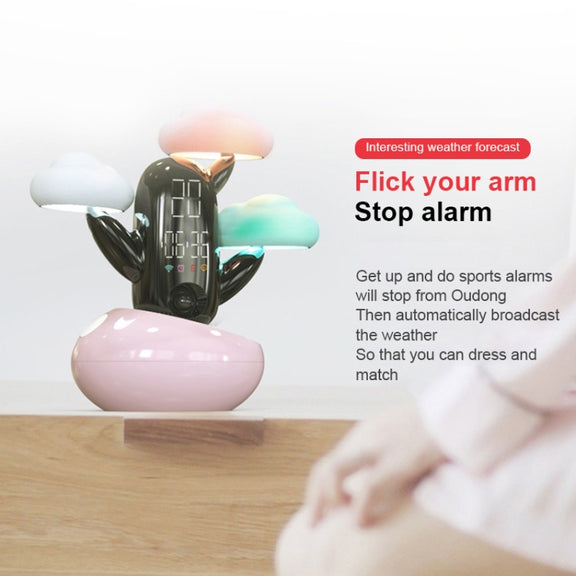 Cloud Weather Time Light Multifunctional Smart Induction Child Wake Up Alarm Clock(Blue)