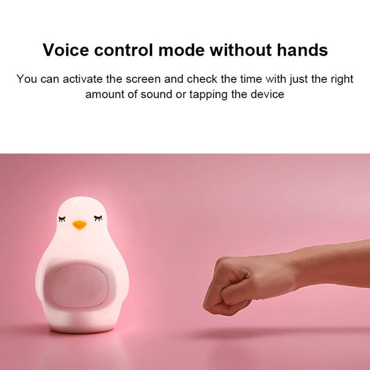 Creative Multifunctional Penguin Silicone Cute Beans Wake Children Sleeping LED Electronic Alarm Clock(Yellow Light) - Novelty Clock by PMc TechLife | Online Shopping South Africa | PMc TechLife | Buy Now Pay Later Mobicred