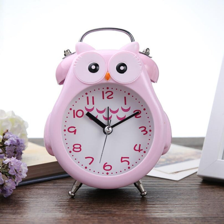 2 PCS Children Creative Cartoon Owl Super Ring Metal Bell Student Alarm Clock(Pink) - Novelty Clock by PMc TechLife | Online Shopping South Africa | PMc TechLife | Buy Now Pay Later Mobicred