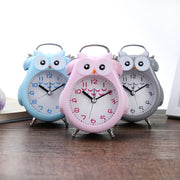 2 PCS Children Creative Cartoon Owl Super Ring Metal Bell Student Alarm Clock(Pink)