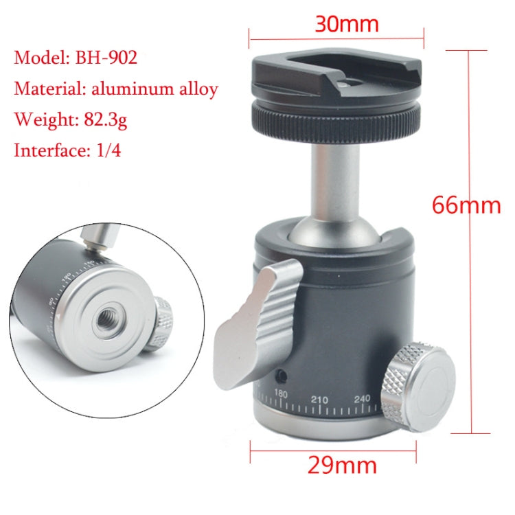 BH-902 Mini Desktop Aluminum Alloy Tripod Mini Ball Head 360 Degree Pan 90 Degree Tilt Tripod - Tripod Heads by PMC TechLife | Online Shopping South Africa | PMC TechLife | Buy Now Pay Later Mobicred