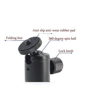 BH-905 Mini Desktop Aluminum Alloy Tripod Mini Ball Head 360 Degree Pan 90 Degree Tilt Tripod