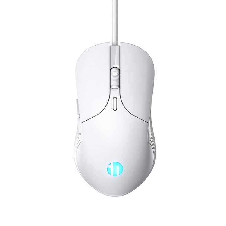 Inphic PB1 Business Office Mute Macro Definition Gaming Wired Mouse, Cable Length: 1.5m, Colour: Matte White Breathing Light