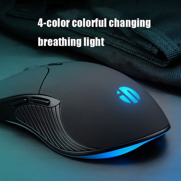 Inphic PB1 Business Office Mute Macro Definition Gaming Wired Mouse, Cable Length: 1.5m, Colour: Matte White Breathing Light