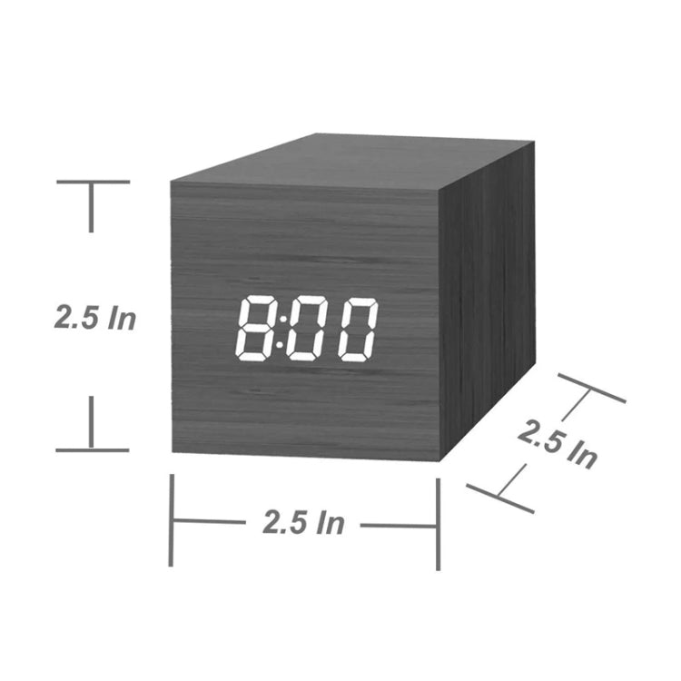 Multicolor Sounds Control Wooden Clock Modern Digital LED Desk Alarm Clock Thermometer Timer Black Blue - Alarm Clocks by PMC Jewellery | Online Shopping South Africa | PMC Jewellery | Buy Now Pay Later Mobicred