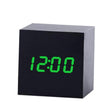 Multicolor Sounds Control Wooden Clock Modern Digital LED Desk Alarm Clock Thermometer Timer Black Green - Alarm Clocks by PMc TechLife | Online Shopping South Africa | PMc TechLife | Buy Now Pay Later Mobicred