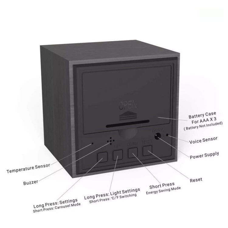 Multicolor Sounds Control Wooden Clock Modern Digital LED Desk Alarm Clock Thermometer Timer White Green - Alarm Clocks by PMc TechLife | Online Shopping South Africa | PMc TechLife | Buy Now Pay Later Mobicred