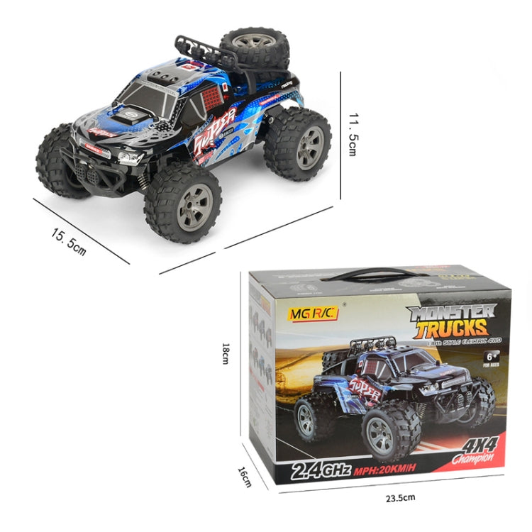 MGRC Charging Remote Control Car 2.4G Wireless Remote Control Four-Way Cross-Country Climbing Car 1:18 Car Model(Green) - RC Cars by MGRC | Online Shopping South Africa | PMC Jewellery | Buy Now Pay Later Mobicred