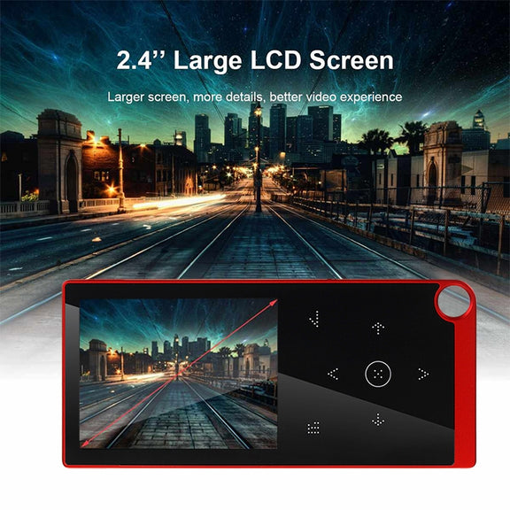 E05 2.4 inch Touch-Button MP4 / MP3 Lossless Music Player, Support E-Book / Alarm Clock / Timer Shutdown, Memory Capacity: 4GB Bluetooth Version(Red)