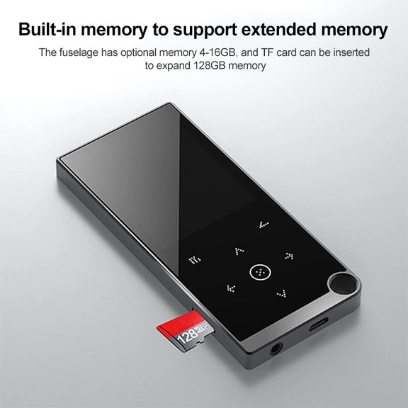 E05 2.4 inch Touch-Button MP4 / MP3 Lossless Music Player, Support E-Book / Alarm Clock / Timer Shutdown, Memory Capacity: 16GB Bluetooth Version(Black)