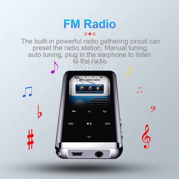 M13 High-Definition Noise Reduction Recorder Music MP4 Player, Support Recording / E-Book / TF Card With Bluetooth (Black), Capacity: 4GB
