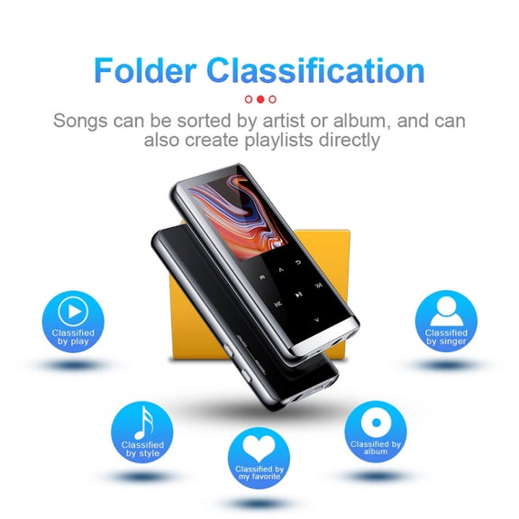 M13 High-Definition Noise Reduction Recorder Music MP4 Player, Support Recording / E-Book / TF Card With Bluetooth (Black), Capacity: 8GB