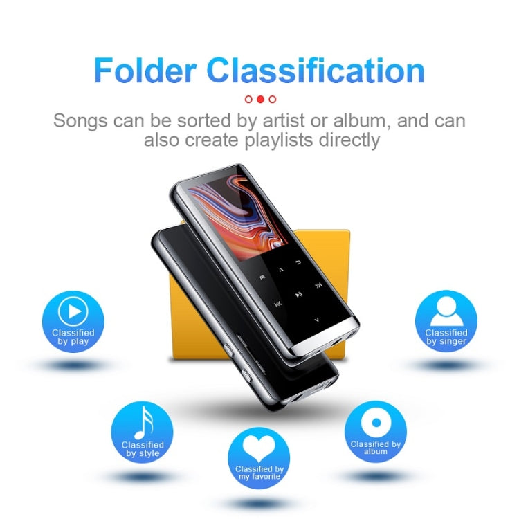 M13 High-Definition Noise Reduction Recorder Music MP4 Player, Support Recording / E-Book / TF Card Without Bluetooth(Black), Capacity: 8GB