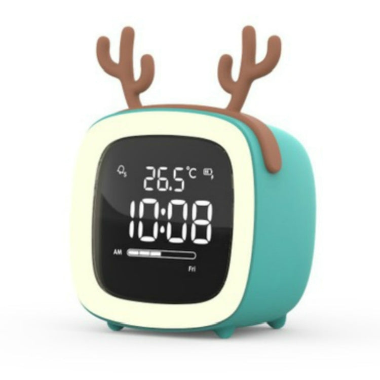 Cartoon Deer Shape Children Snooze Multifunctional USB Rechargeable Student LED Alarm Clock(Blue) - free shipping - PMc TechLife - Order now!