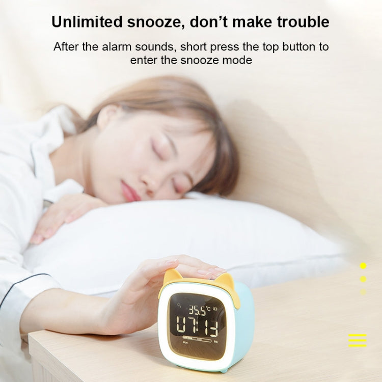Cartoon Deer Shape Children Snooze Multifunctional USB Rechargeable Student LED Alarm Clock(Blue) - free shipping - PMc TechLife - Order now!