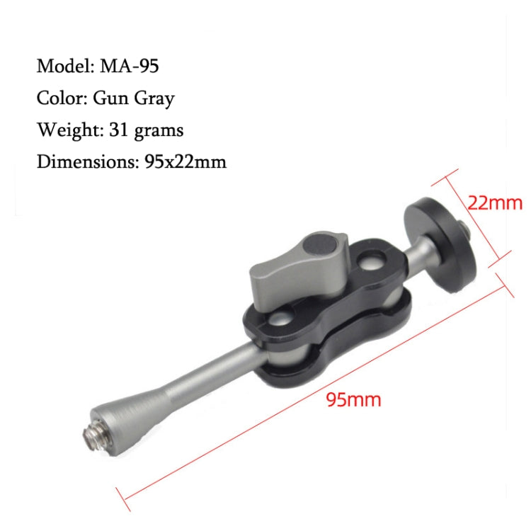 MA-95 Gun Gray YJ Magic Arm Bracket Mount 1/4 inch Ball Head Magic Arm - Camera Gimbal by PMC TechLife | Online Shopping South Africa | PMC TechLife