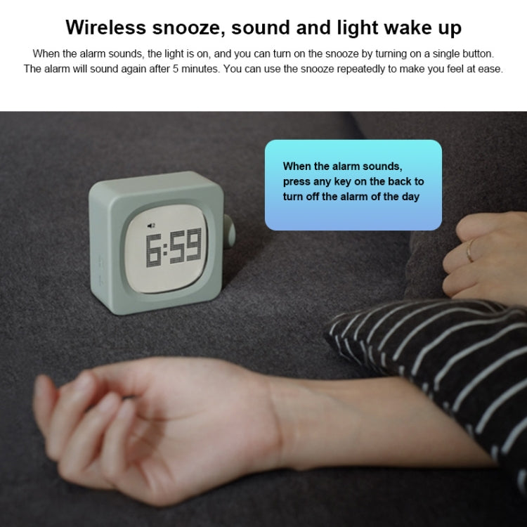 Student Creative Multifunctional Mute Bedside Bedroom Square Alarm Clock(Milky) - Novelty Clock by PMc TechLife | Online Shopping South Africa | PMc TechLife | Buy Now Pay Later Mobicred