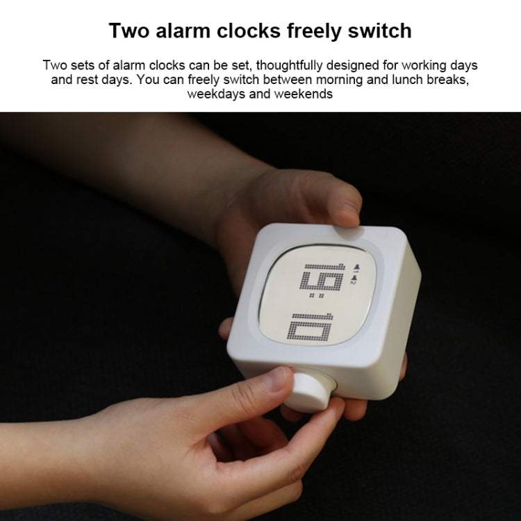 Student Creative Multifunctional Mute Bedside Bedroom Square Alarm Clock(Milky) - Novelty Clock by PMc TechLife | Online Shopping South Africa | PMc TechLife | Buy Now Pay Later Mobicred
