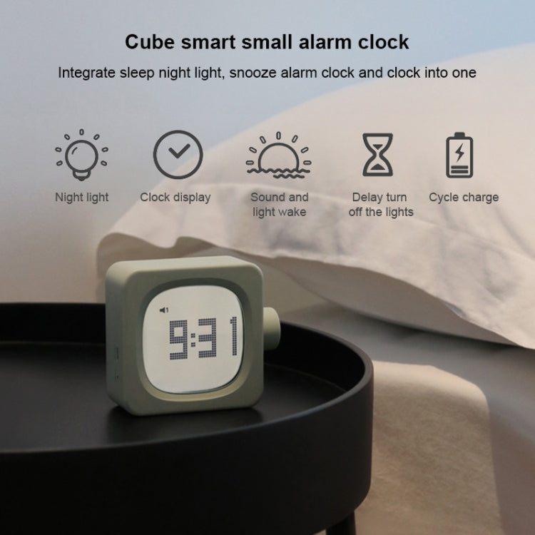 Student Creative Multifunctional Mute Bedside Bedroom Square Alarm Clock(Pea Green) - Novelty Clock by PMc TechLife | Online Shopping South Africa | PMc TechLife | Buy Now Pay Later Mobicred