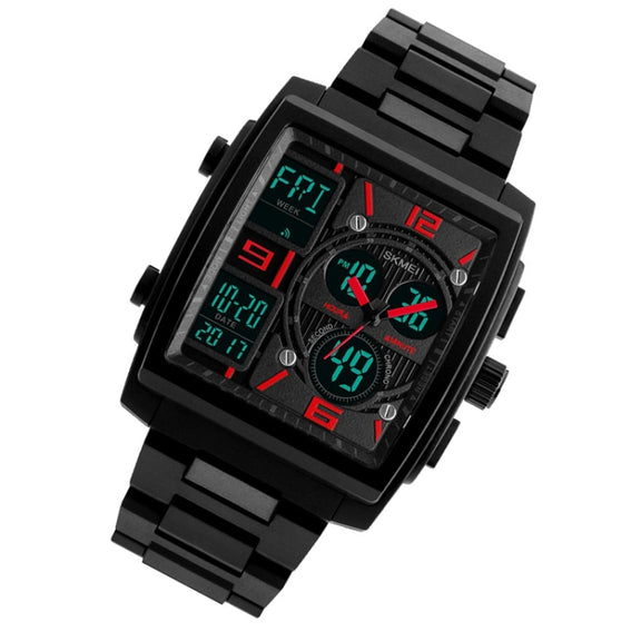 SKMEI 1274  Men Fashion Electronic Watch Multifunctional Outdoor Sports Watch(Red)