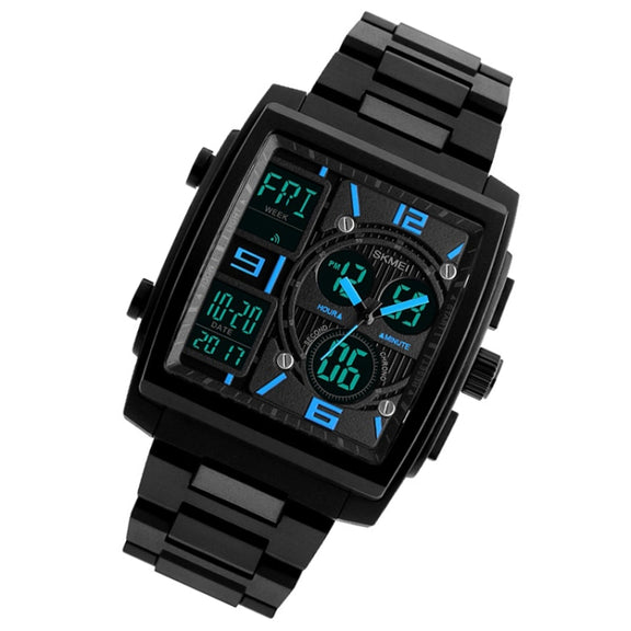 SKMEI 1274  Men Fashion Electronic Watch Multifunctional Outdoor Sports Watch(Blue)
