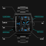 SKMEI 1274  Men Fashion Electronic Watch Multifunctional Outdoor Sports Watch(Blue)