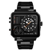 SKMEI 1392 Multi-Function Outdoor Sports Watch Business Double Display Water-resistant Electronic Watch(Black)